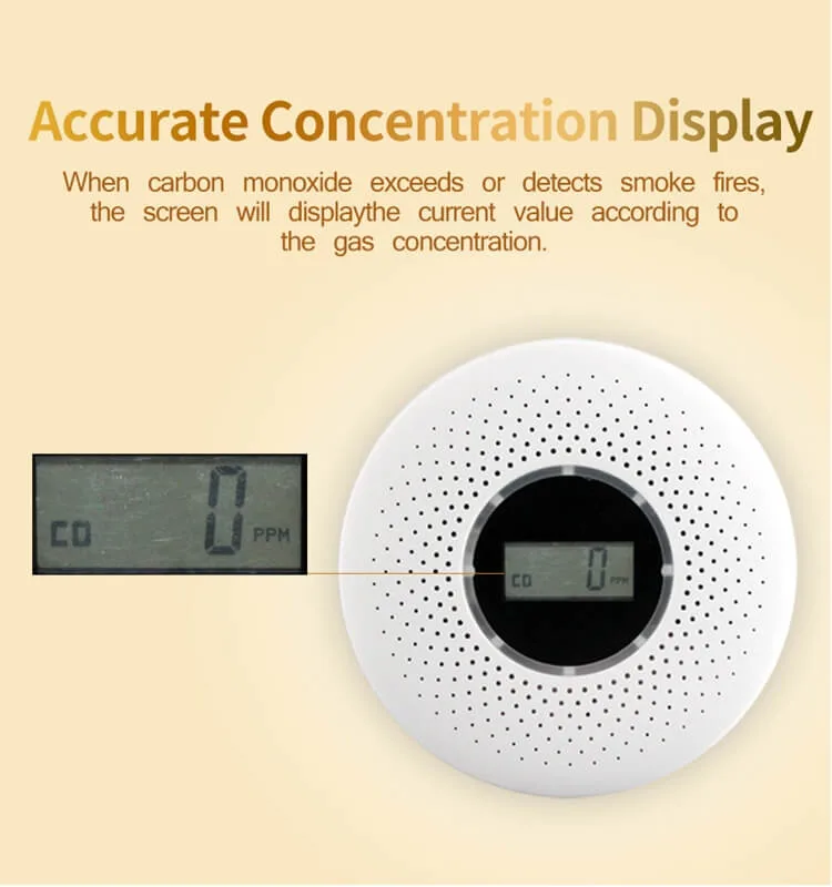 Combination Smoke and Carbon Monoxide Detector Battery Operated Smoke Co Alarm Detector