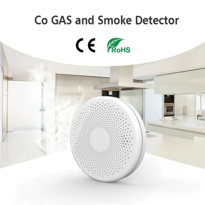 Nova versão 2 em 1 tuya wifi inteligente detector de fumaça sensor & monóxido carbono co detector de gás combinação sem fio co2 in1 alarmes